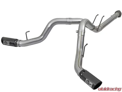aFe Power Large Bore-HD 4" 409 Stainless Steel DPF-Back Exhaust System with Black Tips Ford Diesel Trucks V8-6.7L td 2017-2025 - 49-43092-B
