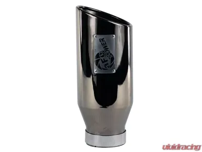 aFe Power MACH Force-Xp 4" 409 Stainless Steel Exhaust Tip 4 In x 6 Out x 15 L in Bolt-On (Blk Chrome) - 49-92018-BC