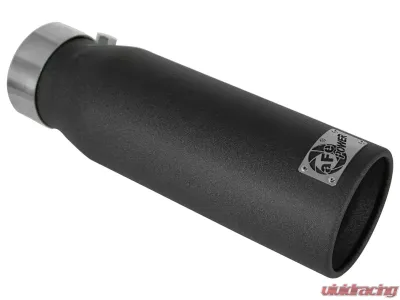 aFe Power MACH Force-Xp 3" 409 Stainless Steel Exhaust Tip 3 In x 4 Out 12 L in Bolt-On (Blk) - 49-92043-B