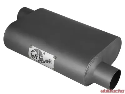 aFe Power Scorpion 1/2" Aluminized Steel Baffled Offset Muffler 2-1/2" Inlet/Outlet 13"L x 10"W x 4"H - 49M00003
