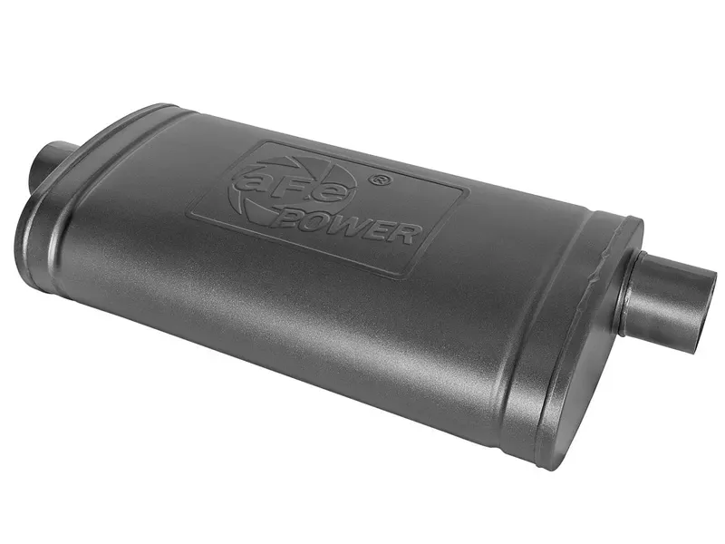aFe Power MACH Force-Xp 409 Stainless Steel Muffler 3 In/Out Center/Offset 5" x 11" x 22" Body Overall Length (Hi-Temp Metallic Black) - 49M00016-B