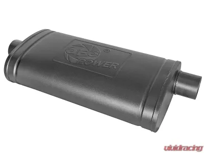 aFe Power MACH Force-Xp 409 Stainless Steel Muffler 3" Center Inlet/Offset Outlet, 22" x 11" x 5", Black - 49M00016-B