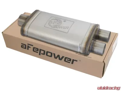 aFe Power MACH Force-Xp 3" to 2.5" Stainless Steel Muffler, 18"L x 9"W x 4"H, Aggressive Sound - 49M00018