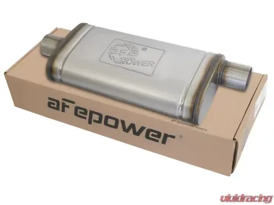 aFe Power MACH Force-Xp 2.5" Stainless Steel Muffler 2.5" Inlet/Offset Outlet, 18"L x 9"W x 4"H - 49M00019
