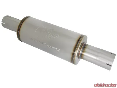 aFe Power ATLAS 3-1/2" Aluminized Stainless Steel Muffler, 3-1/2" Inlet/Outlet, 16"L Body - 49M00025