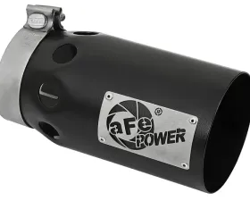 aFe Power Rebel XD Series 4-Inch Stainless Steel Exhaust Tip Bolt-On Right Black