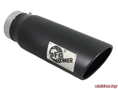 aFe Power MACH Force-Xp 4" 409 Stainless Steel Exhaust Tip 4" In x 5" Out x 15" L Bolt-On Right - 49T40501-B15