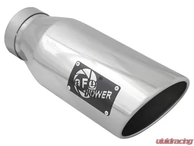 aFe Power MACH Force-Xp 4" 304 Stainless Steel Exhaust Tip 4" In x 6" Out x 15" L Bolt-On Right - 49T40601-P15
