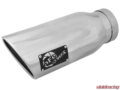 aFe Power MACH Force-Xp 4" 304 Stainless Steel Exhaust Tip 4" In x 6" Out x 15" L Bolt-On Left - 49T40602-P15
