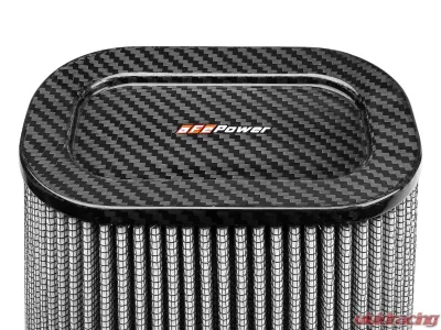 aFe Power Magnum FLOW Intake Replacement Air Filter w/ Pro DRY S Media - Carbon Fiber top (7-1/2x5-1/2) IN F x (9x7) IN B x (5-3/4x3-3/4) IN T (Carbon Fiber) x 10 IN H - 21-90110-CF