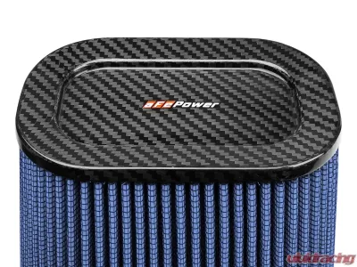 aFe Power Magnum FLOW Intake Replacement Air Filter w/ Pro 5R Media (7-1/2x5-1/2) IN F x (9x7) IN B x (5-3/4x3-3/4) IN T (Carbon Fiber) x 10 IN H - 24-90110-CF