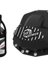aFe Power Pro Series Rear Differential Cover Black w/ Machined Fins & Gear Oil Jeep Wrangler 2018 | Jeep Gladiator 2021                                     - 46-71031B - Image 3