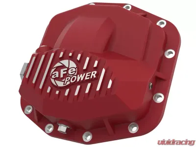 aFe Power Pro Series Front Differential Cover Red w/ Machined Fins Jeep Wrangler 2018-2023 | Jeep Gladiator 2021-2023 - 46-71030R