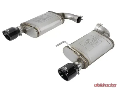 aFe Power Mach Force XP Stainless Steel Axle Back Exhaust System w/ Black Tips Ford Mustang GT V8 5.0L 2015-2022 - 49-43105-B