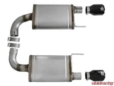 aFe Power Mach Force XP Stainless Steel Axle Back Exhaust System w/ Black Tips Ford Mustang GT V8 5.0L 2015-2022 - 49-43105-B