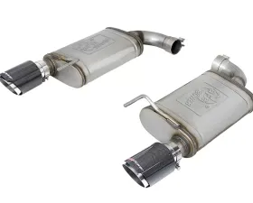 aFe Power Mach Force XP Stainless Steel Axle Back Exhaust System w/ Carbon Tips Ford Mustang GT V8 5.0L 2015-2022