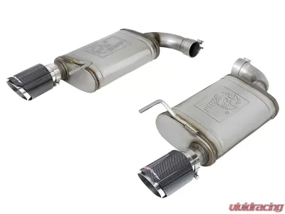 aFe Power Mach Force XP Stainless Steel Axle Back Exhaust System w/ Carbon Tips Ford Mustang GT V8 5.0L 2015-2022 - 49-43105-C