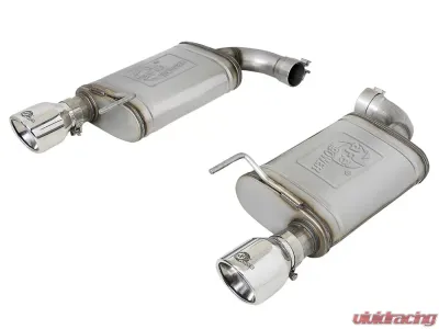 aFe Power Mach Force Xp Stainless Steel Axle Back Exhaust System w/ Polished Tips Ford Mustang GT V8 5.0L 2015-2022 - 49-43105-P