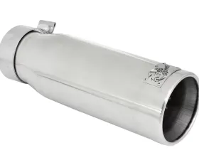 aFe Power Mach Force-Xp Universal Clamp-on Exhaust Tip Polished 3 IN Inlet x 4 IN Outlet x 12 IN L