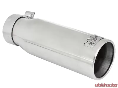 aFe Power Mach Force-Xp Universal Clamp-on Exhaust Tip Polished 3 IN Inlet x 4 IN Outlet x 12 IN L - 49-92043-P