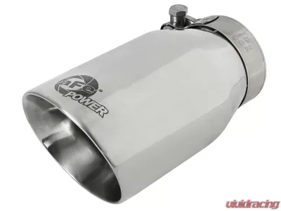 aFe Power Mach Force-Xp Universal Clamp-on Exhaust Tip Polished 2-1/2 IN Inlet x 3-1/2 IN Outlet X 7 IN L - 49T25354-P07