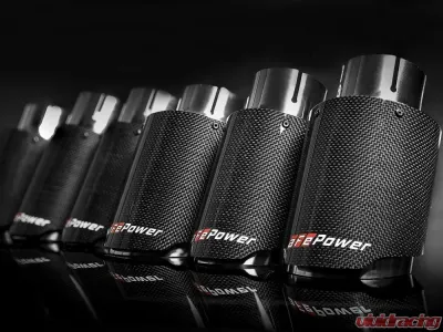 aFe Power Mach Force-Xp Universal Clamp-on Exhaust Tip Carbon Fiber 2-1/2 IN Inlet x 4-1/2 IN Outlet x 7 IN L - 49T25454-C07