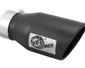 aFe Power Mach Force-Xp Universal Clamp-on Exhaust Tip Black 3 IN Inlet x 4-1/2 IN Outlet x 9 IN L