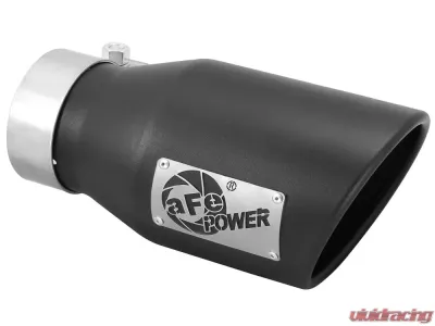 aFe Power Mach Force-Xp Universal Clamp-on Exhaust Tip Black 3 IN Inlet x 4-1/2 IN Outlet x 9 IN L - 49T30451-B09