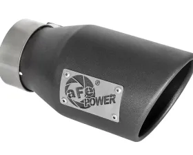 aFe Power Mach Force-Xp Universal Clamp-on Exhaust Tip High-Temp Metallic Black 3 IN Inlet x 4-1/2 IN Outlet x 9 IN L