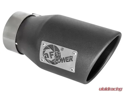 aFe Power Mach Force-Xp Universal Clamp-on Exhaust Tip High-Temp Metallic Black 3 IN Inlet x 4-1/2 IN Outlet x 9 IN L - 49T30451-B091