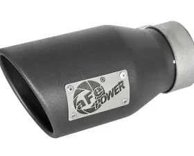 aFe Power Mach Force-Xp Universal Clamp-on Exhaust Tip High-Temp Metallic Black 3 IN Inlet x 4-1/2 IN Outlet x 9 IN L