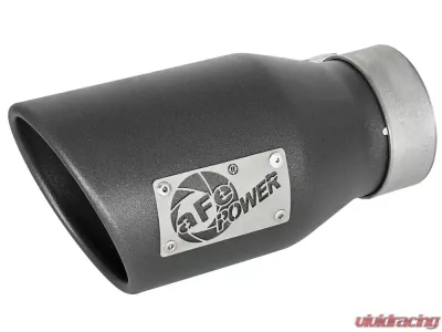 aFe Power Mach Force-Xp Universal Clamp-on Exhaust Tip High-Temp Metallic Black 3 IN Inlet x 4-1/2 IN Outlet x 9 IN L - 49T30452-B091
