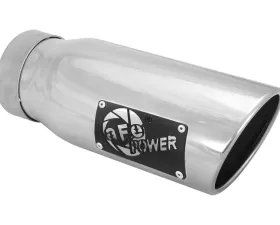 aFe Power Mach Force-Xp Universal Clamp-on Exhaust Tip Polished 3-1/2 IN Inlet x 4-1/2 IN Outlet x 12 IN L