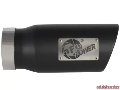 aFe Power Mach Force-Xp Universal Clamp-on Exhaust Tip Black 4 IN Inlet x 5 IN Outlet x 12 IN L - 49T40501-B12