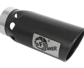 aFe Power Mach Force-Xp Universal Intercooled Clamp-on Exhaust Tip Black 4 IN Inlet x 5 IN Outlet x 12 IN L