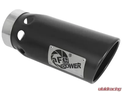 aFe Power Mach Force-Xp Universal Intercooled Clamp-on Exhaust Tip Black 4 IN Inlet x 5 IN Outlet x 12 IN L - 49T40501-B121