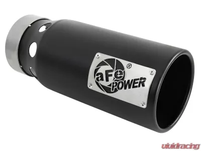 aFe Power SATURN 4S Universal Intercooled Clamp-on Exhaust Tip Black 4 IN Inlet x 5 IN Outlet x 12 IN L - 49T40501-B122