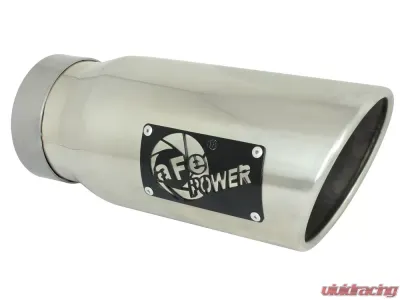 aFe Power Mach Force-Xp Universal Clamp-on Exhaust Tip Polished 4 IN Inlet x 5 IN Outlet x 12 IN L - 49T40501-P12