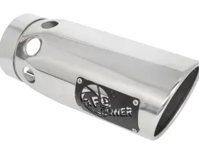 aFe Power Mach Force-Xp Universal Intercooled Clamp-on Exhaust Tip Polished 4 IN Inlet x 5 IN Outlet x 12 IN L