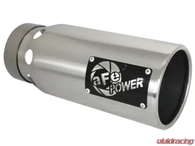 aFe Power SATURN 4S Universal Intercooled Clamp-on Exhaust Tip Polished 4 IN Inlet x 5 IN Outlet x 12 IN L - 49T40501-P122