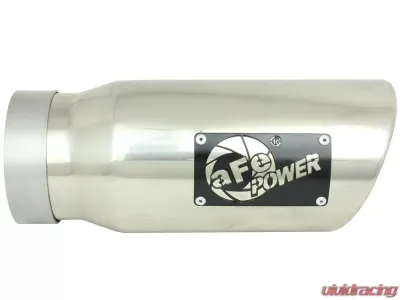 aFe Power Mach Force-Xp Universal Clamp-on Exhaust Tip Polished 4 IN Inlet x 5 IN Outlet x 12 IN L - 49T40501-P12