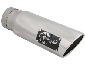 aFe Power Mach Force-Xp Universal Clamp-on Exhaust Tip Polished 4 IN Inlet x 5 IN Outlet x 15 IN L