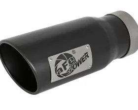 aFe Power Mach Force-Xp Universal Clamp-on Exhaust Tip Black 4 IN Inlet x 5 IN Outlet x 12 IN L