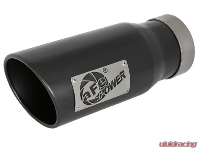 aFe Power Mach Force-Xp Universal Clamp-on Exhaust Tip Black 4 IN Inlet x 5 IN Outlet x 12 IN L - 49T40502-B12