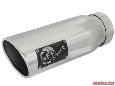 aFe Power Mach Force-Xp Universal Clamp-on Exhaust Tip Polished 4 IN Inlet x 5 IN Outlet x 12 IN L - 49T40502-P12