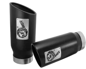 aFe Power Mach Force-Xp Universal Clamp-on Exhaust Tip Black 4 IN Inlet x 5 IN Outlet x 12 IN L