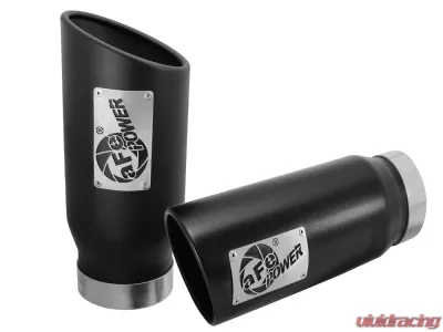 aFe Power Mach Force-Xp Universal Clamp-on Exhaust Tip Black 4 IN Inlet x 5 IN Outlet x 12 IN L - 49T40506-B12