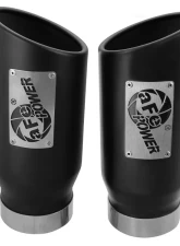aFe Power Mach Force-Xp Universal Clamp-on Exhaust Tip Black 4 IN Inlet x 5 IN Outlet x 12 IN L                                     - 49T40506-B12 - Image 2
