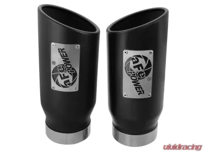 aFe Power Mach Force-Xp Universal Clamp-on Exhaust Tip Black 4 IN Inlet x 5 IN Outlet x 12 IN L - 49T40506-B12