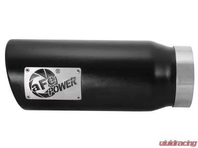 aFe Power Mach Force-Xp Universal Clamp-on Exhaust Tip Black 4 IN Inlet x 5 IN Outlet x 12 IN L - 49T40506-B12
